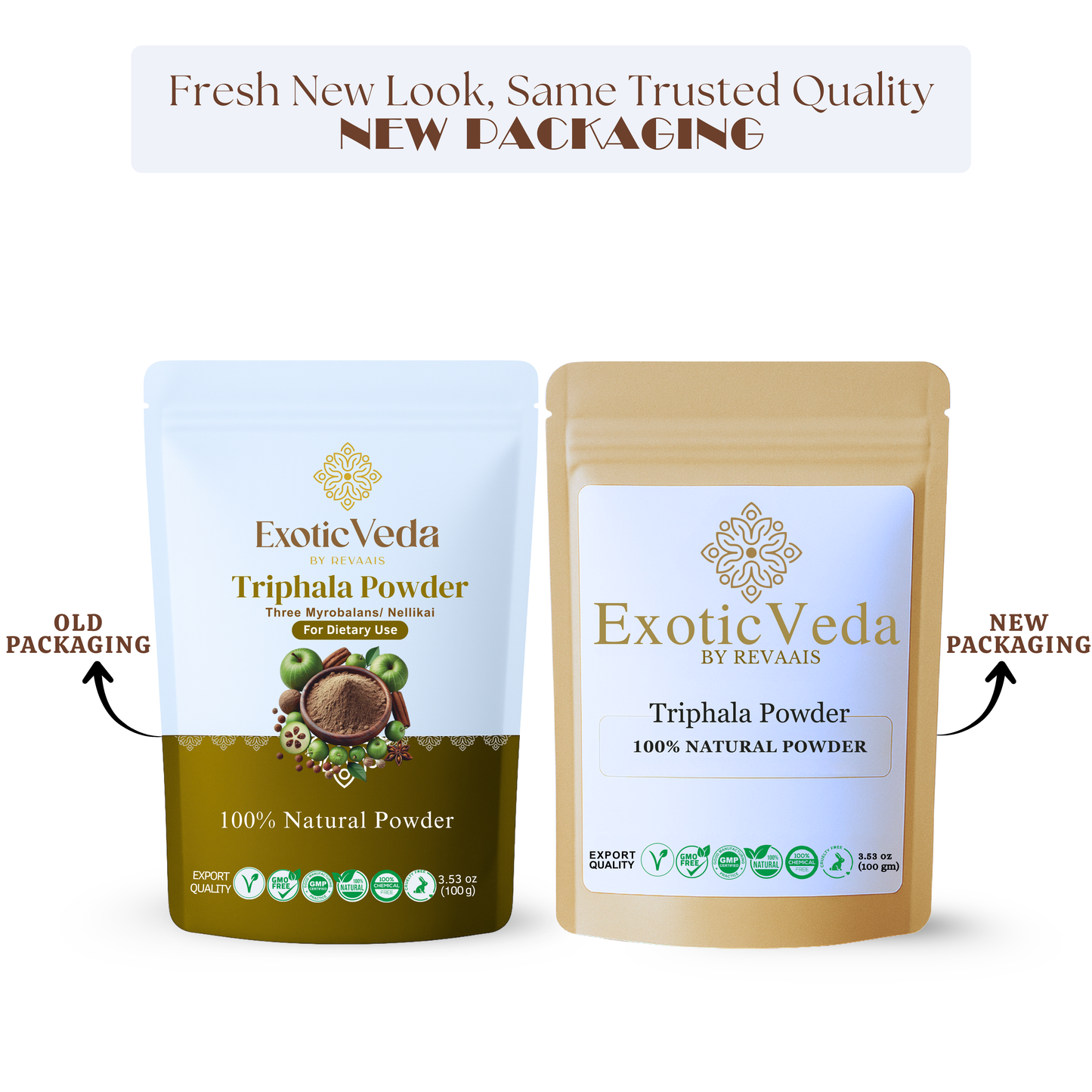 100% Organic Triphala Powder | 100% natural |Gluten-Free | Aids in Digestion | Non GMO 100% Vegan (100g)