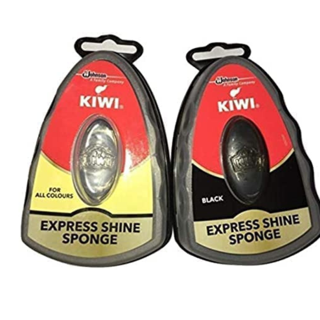 Kiwi Express Shoe Shine Sponge, Black and neutral 0.2 fl oz (Black & Neutral (1 Each))