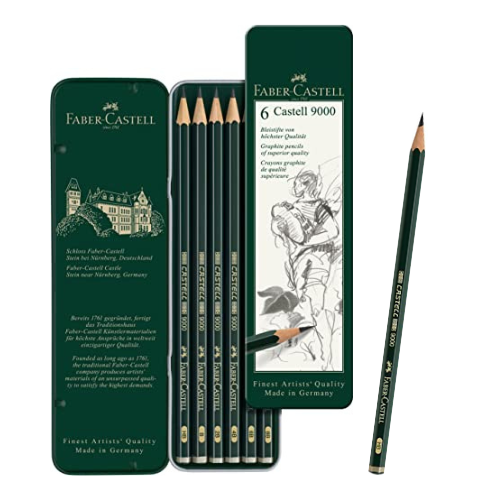 Faber-Castell 9000 Graphite Art Set – Pack of 6 Pencils (HB to 8B) | Premium Quality for Sketching & Drawing