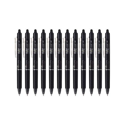 PILOT FriXion Ball Clicker Retractable Erasable Gel Pen, Fine Point, 0.7mm, Black Ink, 12 Count – Smooth, Erasable Writing for Professionals & Students