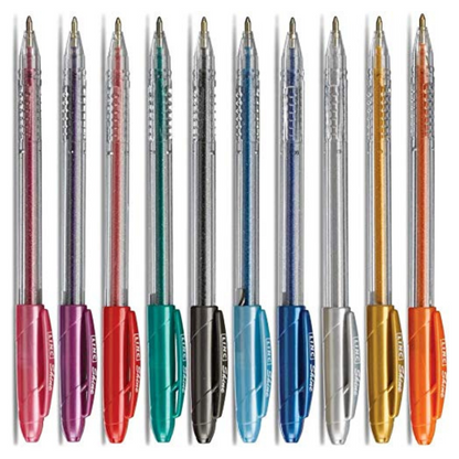 Linc Shine Glitter Gel Pen Set – 10 Assorted Colors, 1.0mm Medium Tip | Contoured Grip for Smooth Writing & Drawing