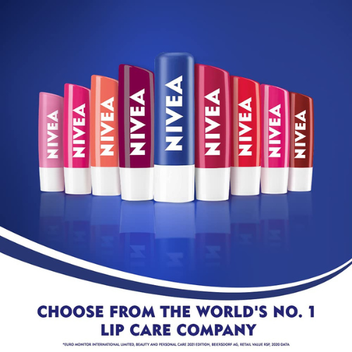 Nivea Lip Balm - Fruity Shine Peach, 4g - Moisturizing and Shiny Finish