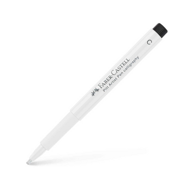 Faber-Castell Art & Graphic Pitt Artist Pen Calligraphy – White Ink, Medium Point | Perfect for Bold Lettering & Creative Design