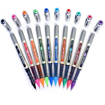 uni-ball Eye UB157 0.7mm Roller Ball Pen | Multicolor Ink, Pack of 10 :revaais.com: Office Products