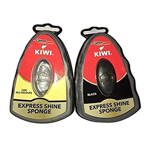 Kiwi Express Shoe Shine Sponge, Black and neutral 0.2 fl oz (Black & Neutral (1 Each))