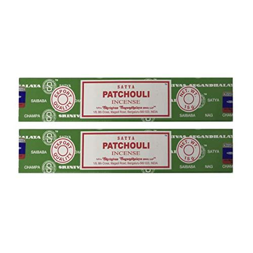 Satya Nag Champa Incense Sticks – Patchouli Scent, Pack of 2 (15g Each) | Hand-Rolled with Natural Herbal Extracts for Soothing Aromatherapy