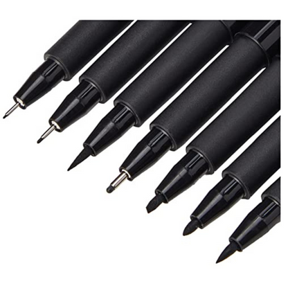 Faber-Castell Pitt Artist Pens – 8-Pack, Assorted Sizes in Black | Professional-Quality Pens for Drawing & Sketching