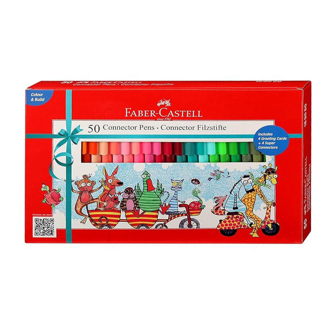 Faber-Castell Connector Pens, Multicolor – Set of 50 | Vibrant Colors & Creative Fun for Drawing & Coloring