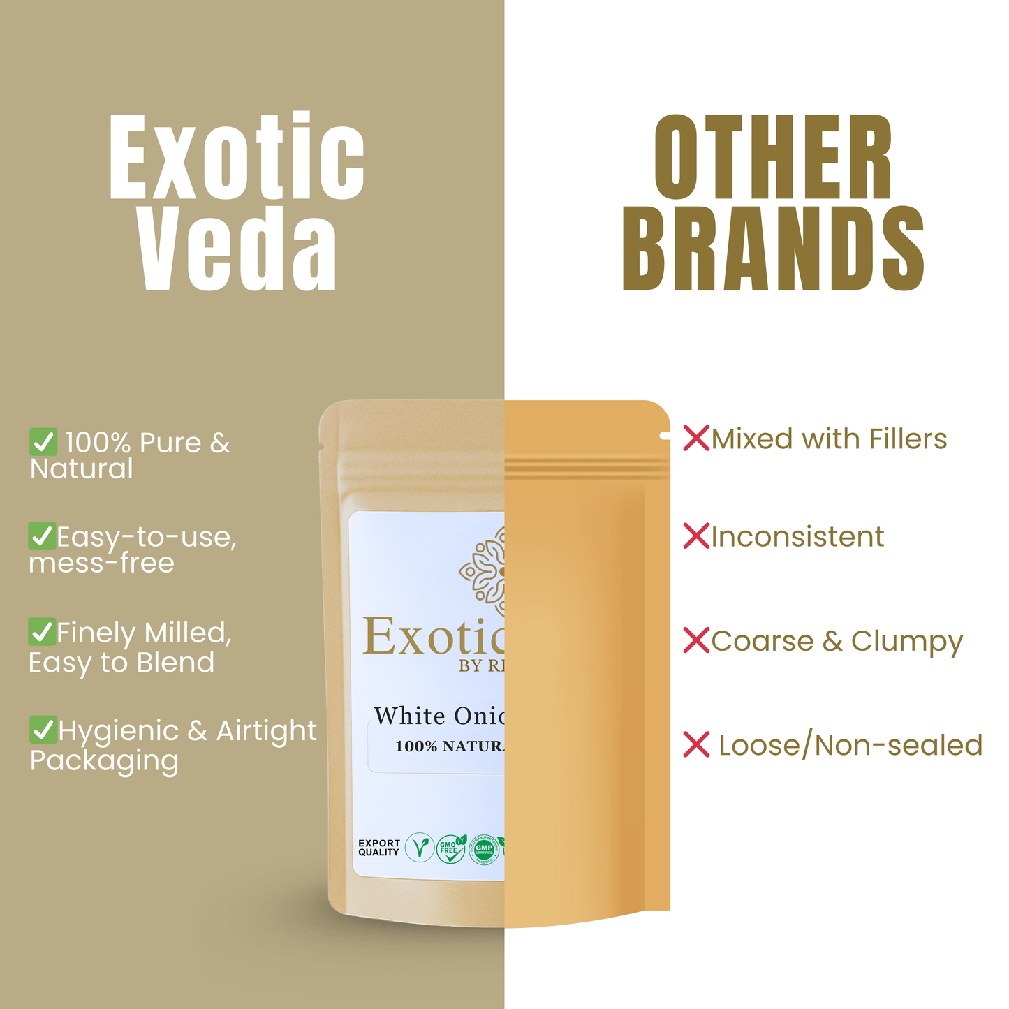 Exotic Veda White Onion Powder 100g (3.53 oz) – Pure Dehydrated Onion Powder for Cooking & Seasoning