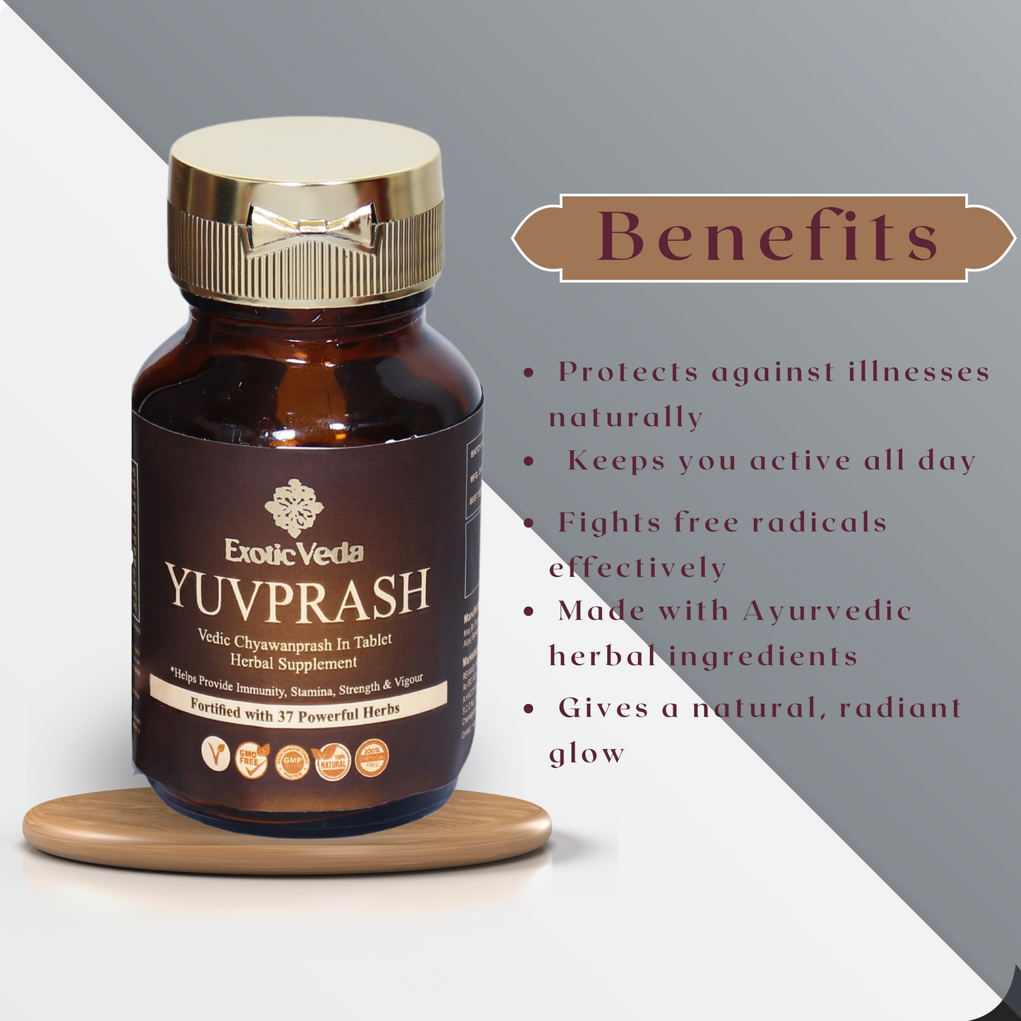 Exotic Veda Yuvprash Tablets | Vedic Chyawanprash in Tablet Form | Natural Herbal Supplement for Immunity & Vitality