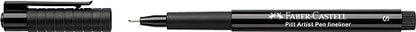 Faber-Castell Art & Graphic Pitt Artist Pen Fineliner India Ink Pen – Black | Single Pitt Pen for Drawing, Sketching, Craft, and Coloring