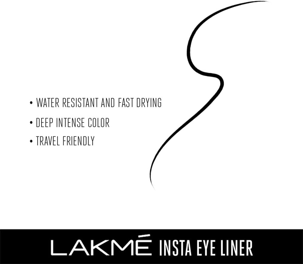 Lakme Insta Liner Water Resistant Eyeliner 9 ml – Intense Black Matte Finish