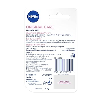 Buy Nivea Caring Lip Balm, Original Care 4.8 g Online at Best