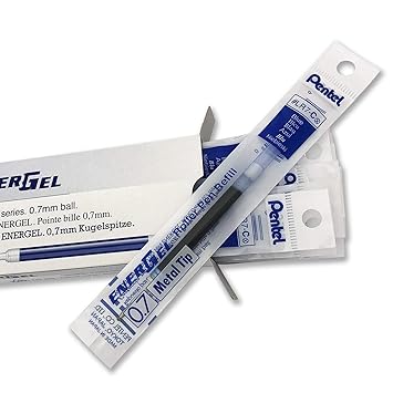 Pentel Refill Ink for BL57/BL77 EnerGel Liquid Gel Pen, 0.7mm, Metal Tip, Blue Ink, Box of 12 (LR7-C-12) – Smooth Flow & Vibrant Color