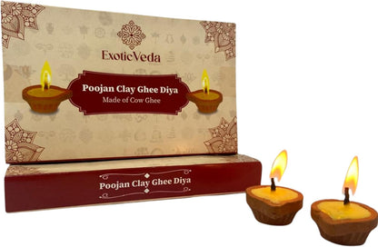 PUJAN Clay Diya Set of 15 exotic veda -revaais 