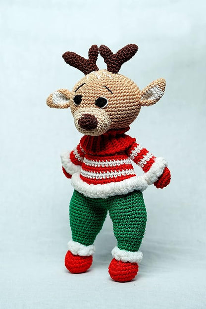 Handcrafted Crochet Christmas Soft Toy – 9.5 Inches | Perfect Holiday Gift & Festive Decor