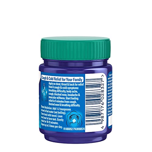 Vicks VapoRub 1.76oz (50g) – Soothing Relief for Cough, Cold, and Congestion