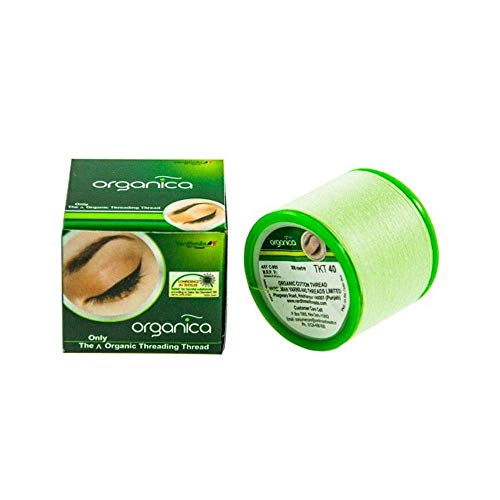 Organica Organic Cotton Eyebrow Threading Thread – 2 Spool x 300M, Green | Gentle, Natural, & Eco-Friendly Thread for Precise Hair Removal