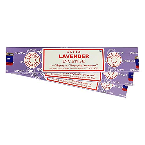 Satya Lavender Agarbatti Pack of 3 Incense Sticks Boxes, 15 GMS Each