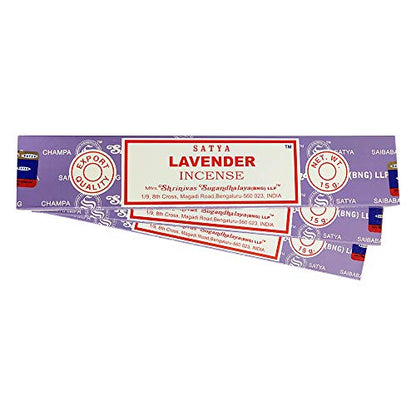 Satya Lavender Agarbatti Pack of 3 Incense Sticks Boxes, 15 GMS Each