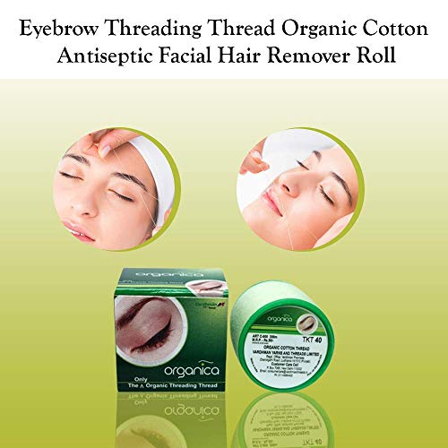 Organica Organic Cotton Eyebrow Threading Thread – 2 Spool x 300M, Green | Gentle, Natural, & Eco-Friendly Thread for Precise Hair Removal