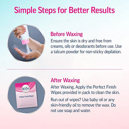 Veet Full Body Waxing Kit for Normal Skin – 20 Strips | Smooth, Long-Lasting Hair Removal at Home