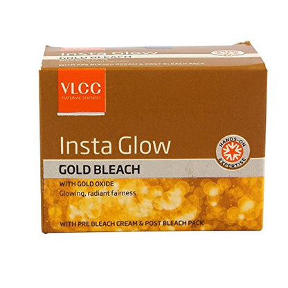 VLCC Natural Sciences Insta Glow Gold Bleach (Pack of 2) - 30g | Instant Radiance & Skin Brightening