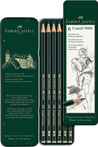 Faber-Castell 9000 Graphite Art Set – Pack of 6 Pencils (HB to 8B) | Premium Quality for Sketching & Drawing